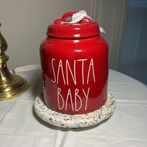 Rae Dunn Santa Baby chubby cookie jar